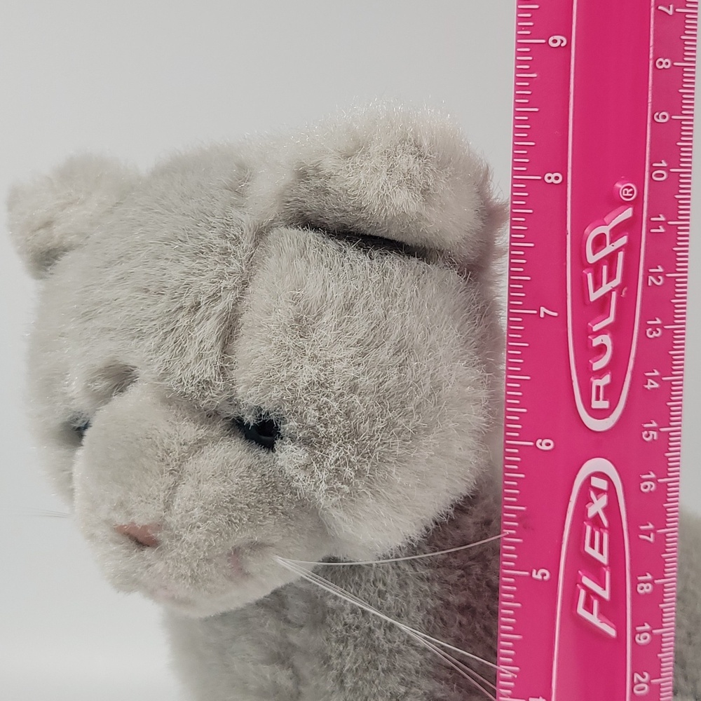 The Summit Collection Gray Cat 9" Plush Sitting Blue Eyes Whiskers VTG 1988 - Picture 9 of 9